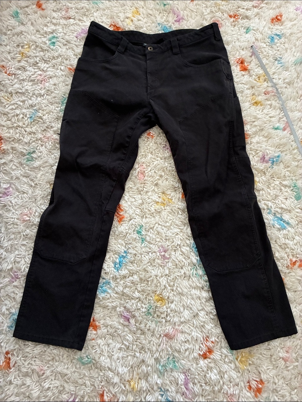 1620 cordura Men's Black Cargo Pants with Utility Pockets